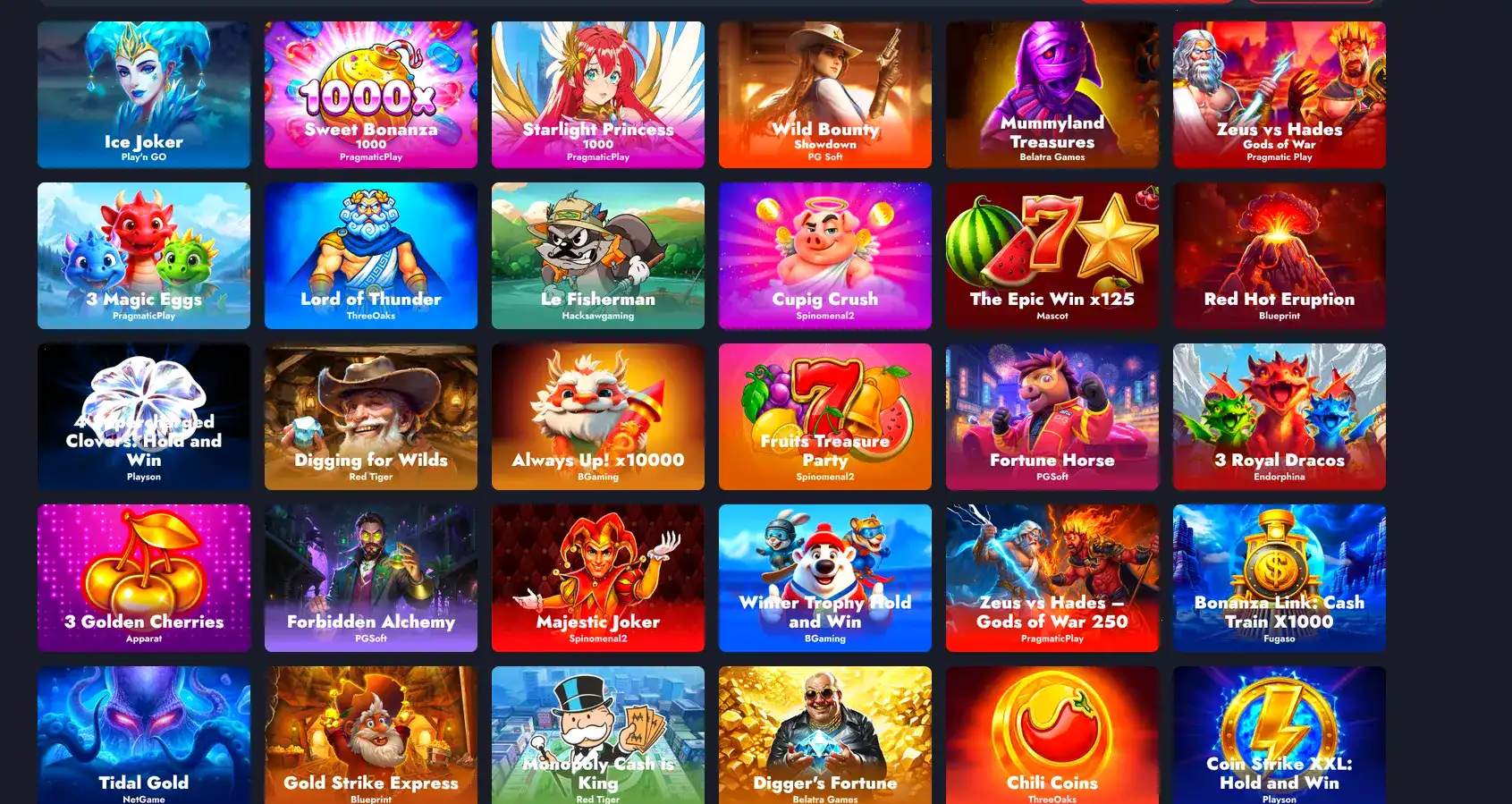 Lucky Pari casino интерфейс и слоты